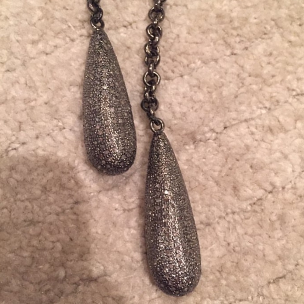 Diamond & sterling silver wrap necklace